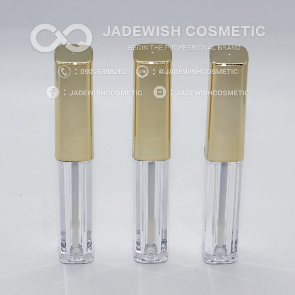 หลอดลิปใส ฝาสีทอง ทรงสี่เหลี่ยม หลอดลิปจิ้มจุ่ม หลอดลิปแมท หลอดลิปกลอส หลอดลิปทินท์ หลอดอายแชโดว์